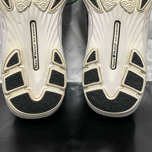 Nurse Mates Dash  Black Leather Slip On Nurse Sneakers Size 8.5M - Picture 14 of 16